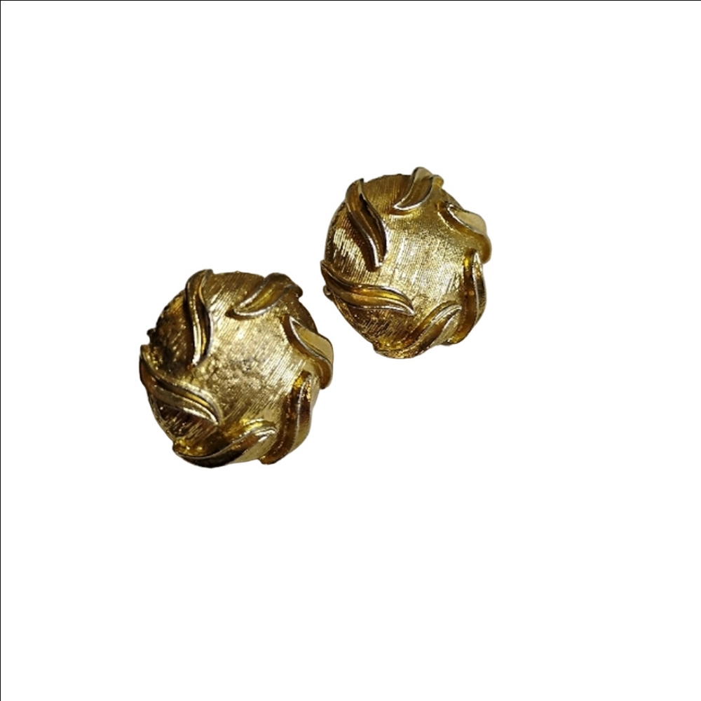 Vintage Coro Gold Tone Rare‎ Clip On Earrings